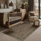 4x6 Brown Linen Look Washable Area Rug - Image 2