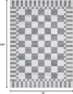 GarveeHome Grey Checkered Rug 6x9 Area Rugs Living Room Checkerboard Rug | - Image 2