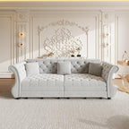 97.6" Oversized Pull Out Sofa Bed, Chesterfield Velvet Sleeper Sofa Couch - Image 6
