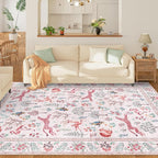DUKINO 5x7 Area Rugs, Washable Animal Rug - Image 3