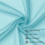 Chyhomenyc Aqua Sheer Curtains 72 Inch Length 2 Panels, Light Filtering Soft - Image 7