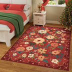DUKINO 5x7 Area Rugs, Floral Washable Rug - Image 3