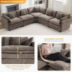 113'' V Shaped Cloud Sectional Sofa, Oversized Deep Seat Couches - Image 3