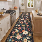 DUKINO 2.6x14 Washable Runner Rug, Floral Non Slip Long Runner Rug, Low Pile - Image 6
