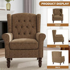 Mid-Century Modern 2-Piece Wingback Chair Set - Image 3