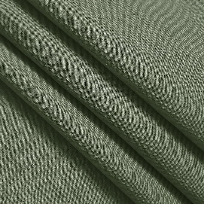 Olive Green Linen Blend Semi Sheer Light Filtering Curtains 78 Inches Long 2 - Image 7