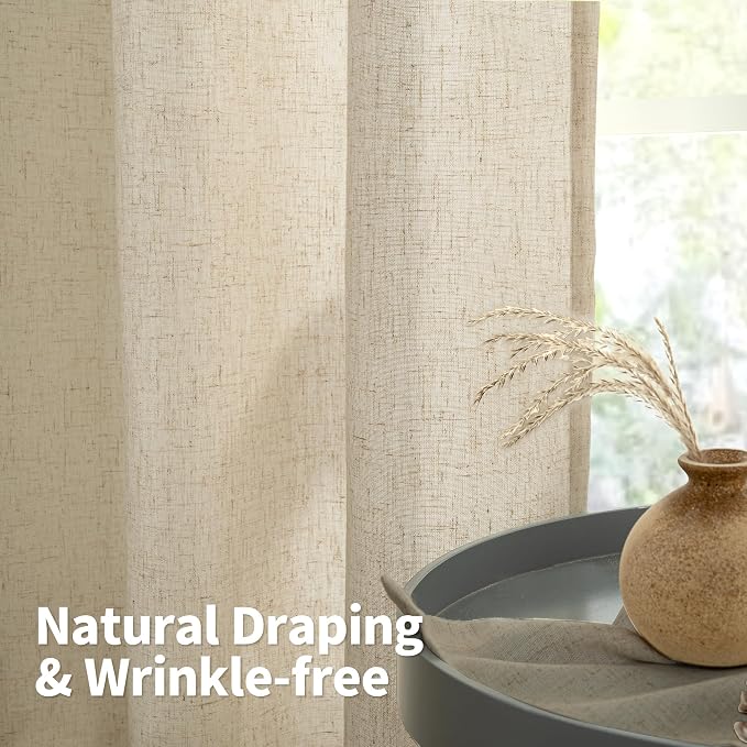 YoungsTex Extra Long Linen Curtains 95 Inch Length - Image 7