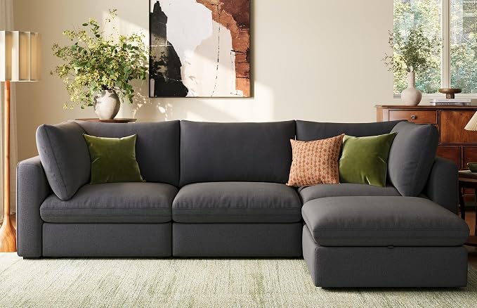 LINSY HOME Oversized Modular Sectional Sofa, 3 Seat Sofa Couches by LINSYHOME