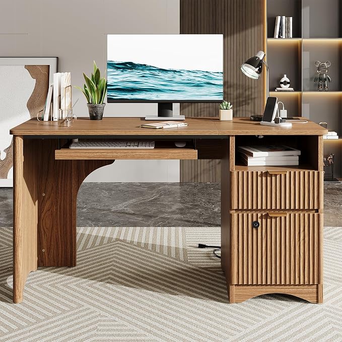 Bestier 55 Inch Wood Computer Desk - Image 2