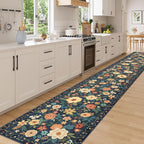 DUKINO 3x20 Runner Rug for Hallway, Floral Washable Runner Rug, Low Pile - Image 3