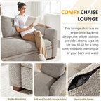 VANOMi Oversized 70.47'' Chaise Lounge Chair Indoor, Modern Upholstered Sofa Bed - Image 4