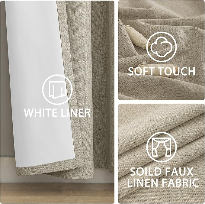 Yakamok Natural Linen Textured Curtains 72 Inches Long - Image 6