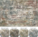 LOONGRUG 6x9 Area Rugs Washable Neutral Modern Living Room Rug Green Red | - Image 9