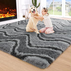 Noahas 6x9 Large Grey Fluffy Soft Area Rug Non-Slip - Image 2