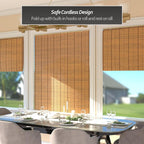 Red Lantern Burnt Bamboo Cordless Window Shade - Image 3