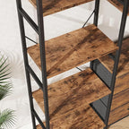 AFLUI Triple Bookshelf with 3 Fabric Drawers, 4-Tier Book Shelf and 10 Display - Image 5