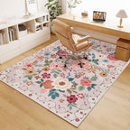 DUKINO 6x9 Area Rugs, Floral Washable Rug - Image 9