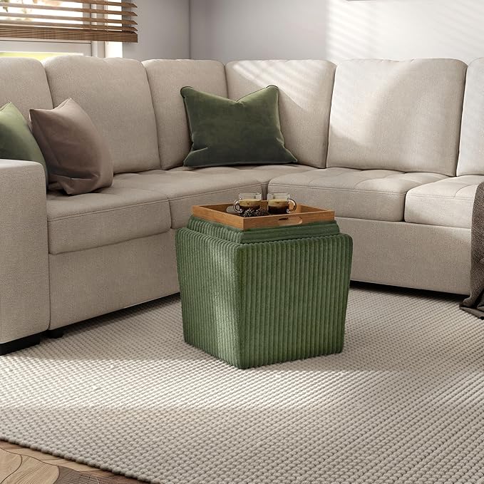 Furniture of America Lennox Modern Chenille 17-inch Square Storage Ottoman by FurnitureofAmerica