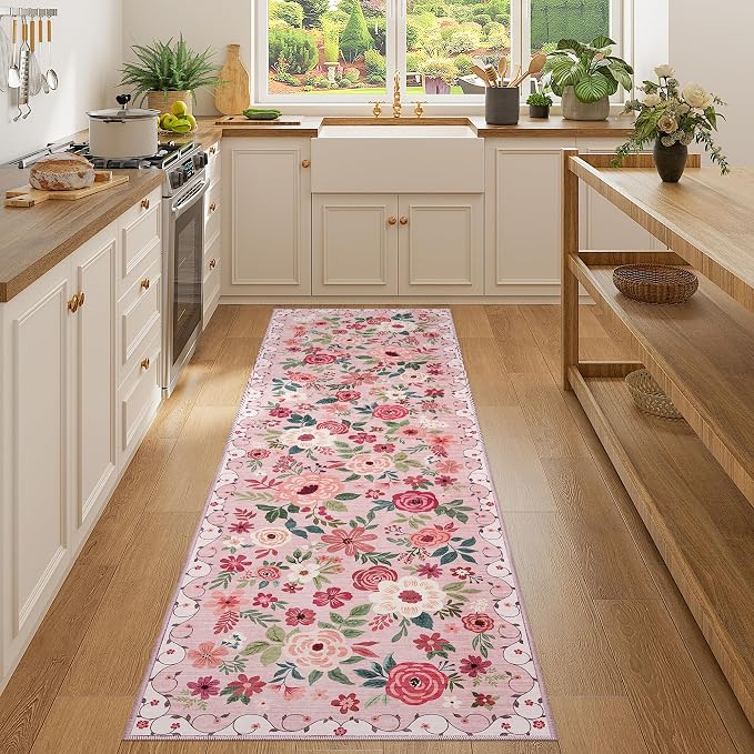 DUKINO 2x7 Runner Rug for Hallway, Washable Runner Rug Non Slip, Soft Indoor by DUKINO