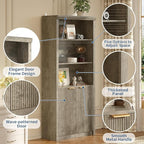 Tall Book Shelf and Bookcase 2 PCS, 31.5" Wide Wooden Bookcase - Image 5