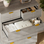 BORNOON 46" Tall Dresser for Bedroom, 6-Drawer Fluted Chest of Drawers - Image 6