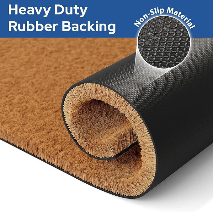 Barnyard Designs Natural Coco Coir Non-Slip Doormat | Heavy-Duty Welcome Mat - Image 5