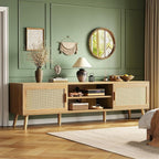 SUPERJARE Boho TV Stand for 75 Inch TV, Entertainment Center - Image 8