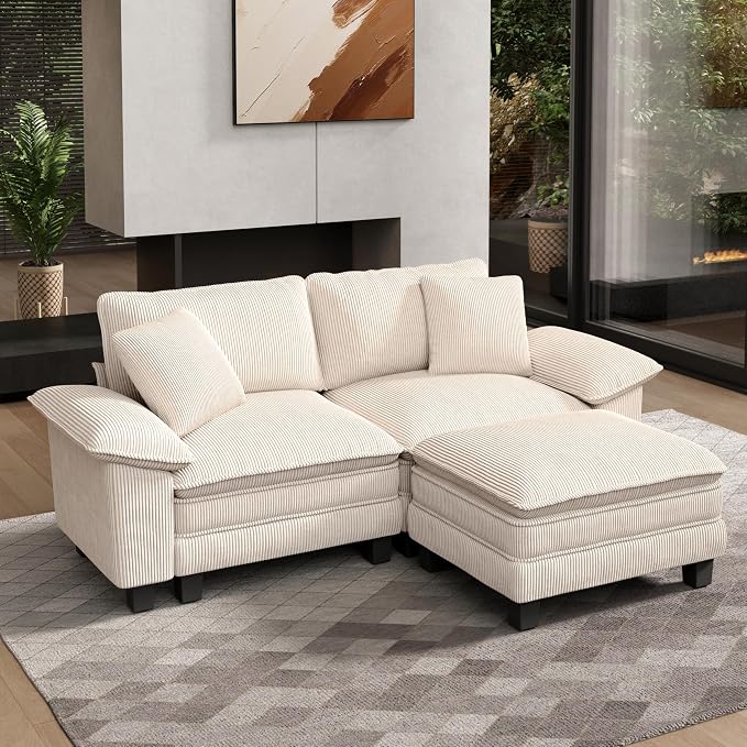 HERA'S HOUSE 88" Modular Sectional Sofa, L Shaped Couches by HERASHOUSE
