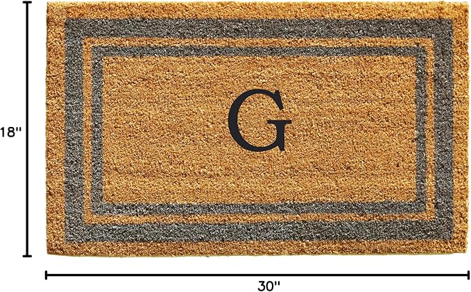 Calloway Mills 153021830G Periwinkle Border 18" x 30" Monogram Doormat - Image 2
