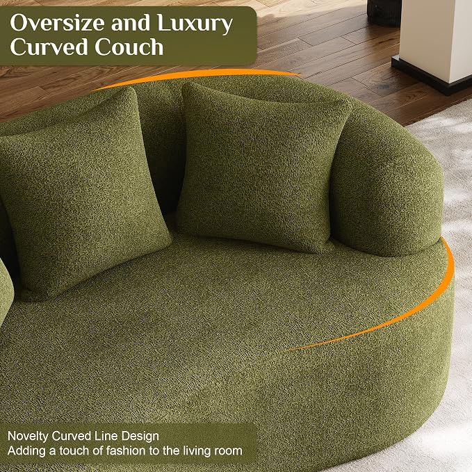 68.5" Loveseat Sofa for Living Room, Modern Luxury Plush Chenille Extra Deep - Image 6