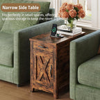 IRONCK End Table with Charging Station, Narrow Side Table - Image 4