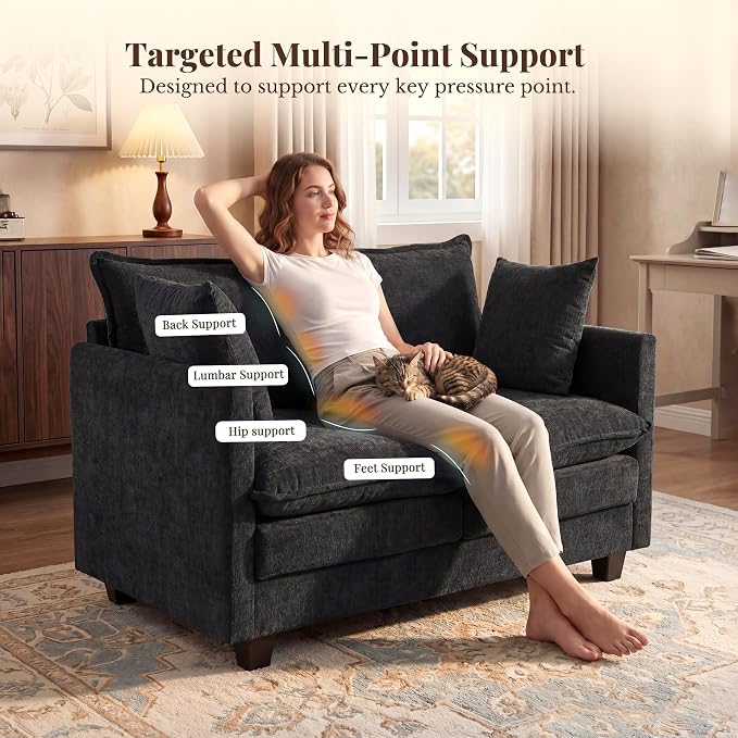 Loveseat Sofa with Cloud 3-Layer Cushion & 27" Deep Seat, Modern Small Couch - Image 7