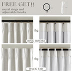 Beige White Pinch Pleated Blackout Linen 96 Inch Long Curtains 60 Inch Wide | - Image 5