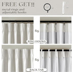 Beige White Pinch Pleated 100% Blackout Linen Curtains W60xL108 1 Panel | Black - Image 5