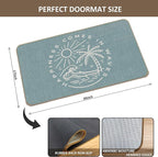 Summer Beach House Happiness Comes in Waves Blue Rustic Door Mat Doormat - Image 3