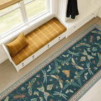 Teal Boho Runner Rug 2x8, Washable Non Skid Kitchen Sink Carpet - Image 3