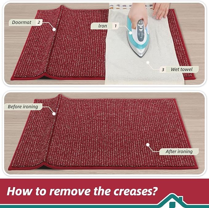 BEQHAUSE Dirt Trapper Door Mat 20" x 48", Non-Slip Washable Doormats, Low - Image 9