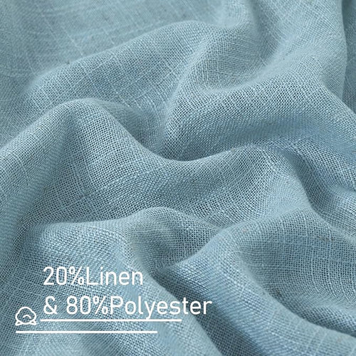 102 Inches Long Linen Curtains for Living Room Bedroom 2 Panels | Semi Sheer - Image 2