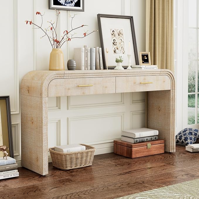 59'' Retro Console Table Farmhouse Sofa Table Entryway Table - Image 4