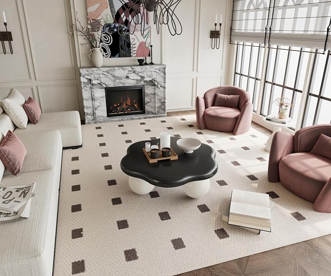 35" Cloud Coffee Table with 3 Ball Legs, Modern Minimalist Petal Center Table - Image 7