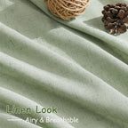 Mist Sage Linen Curtains 102 Inches Long Rod Pocket Back Tab Drapes 2 Panels Set - Image 5