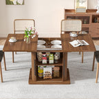 Extendable Dining Room Table for 4-6, 47-65 Inch Rectangle Kitchen Dining Table - Image 7