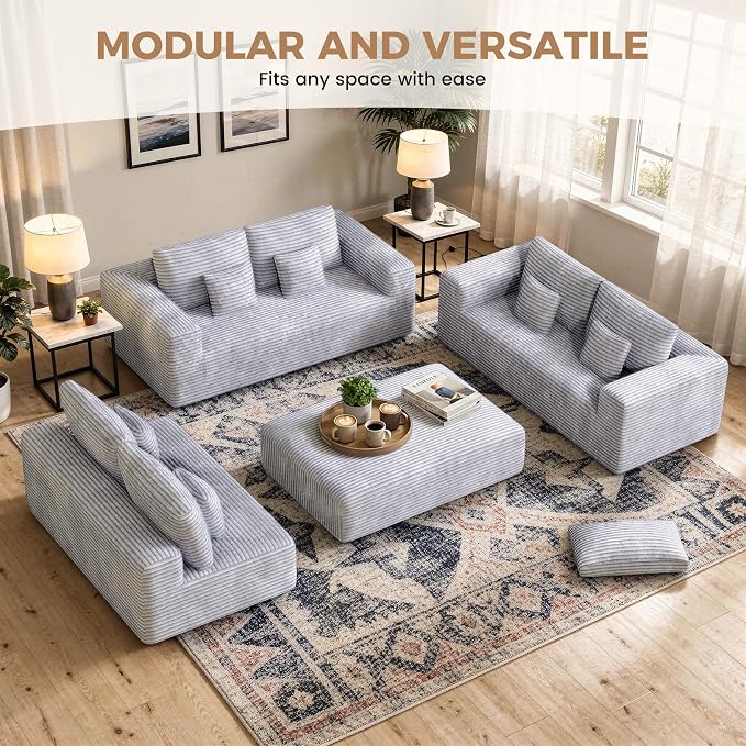 Luxanimarion 136'' Large Sectional Cloud Couches - Image 3