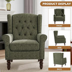 Mid-Century Modern 2-Piece Wingback Chair Set - Image 3