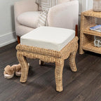 JONATHAN Y Rowan 18.5" Natural Woven Rattan Vanity Stool - Image 5