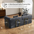 79" Convertible Sofa Bed with Fixed-Shape Frame & Removable Armrests, Modular - Image 8