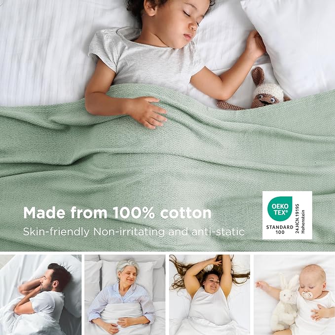 Bedsure GentleSoft 100% Cotton Blanket King Size - Image 2