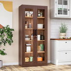 Metal Storage Cabinet with Lock and Glass Doors, Glass Display Cabinet - Image 8