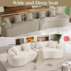 147" Oversized Sectional Sofa for Living Room, Modern Luxury Plush Chenille - Image 5