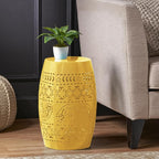 Christopher Knight Home Zoey Small Outdoor Side Table, Lace Cut Iron End Table - Image 4